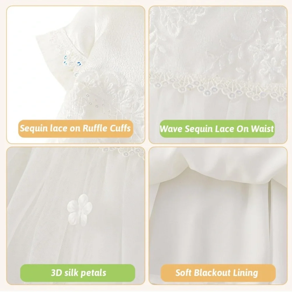 🍓$5 Pick!🍓 Booulfi Baby Girl Baptism Flower Girl Christening 3 Piece Set